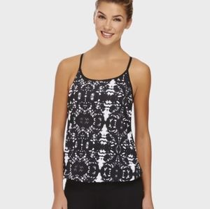 Fabletics Norwalk athletic tank, black and white tie dye, NWT
